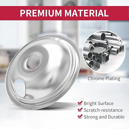 Miniatura 4 de WB31T10010 y WB31T10011 - Sartenes de goteo para estufa eléctrica, compatibles con estufa GE, engrosamiento para evitar que se doblen y se oxiden,