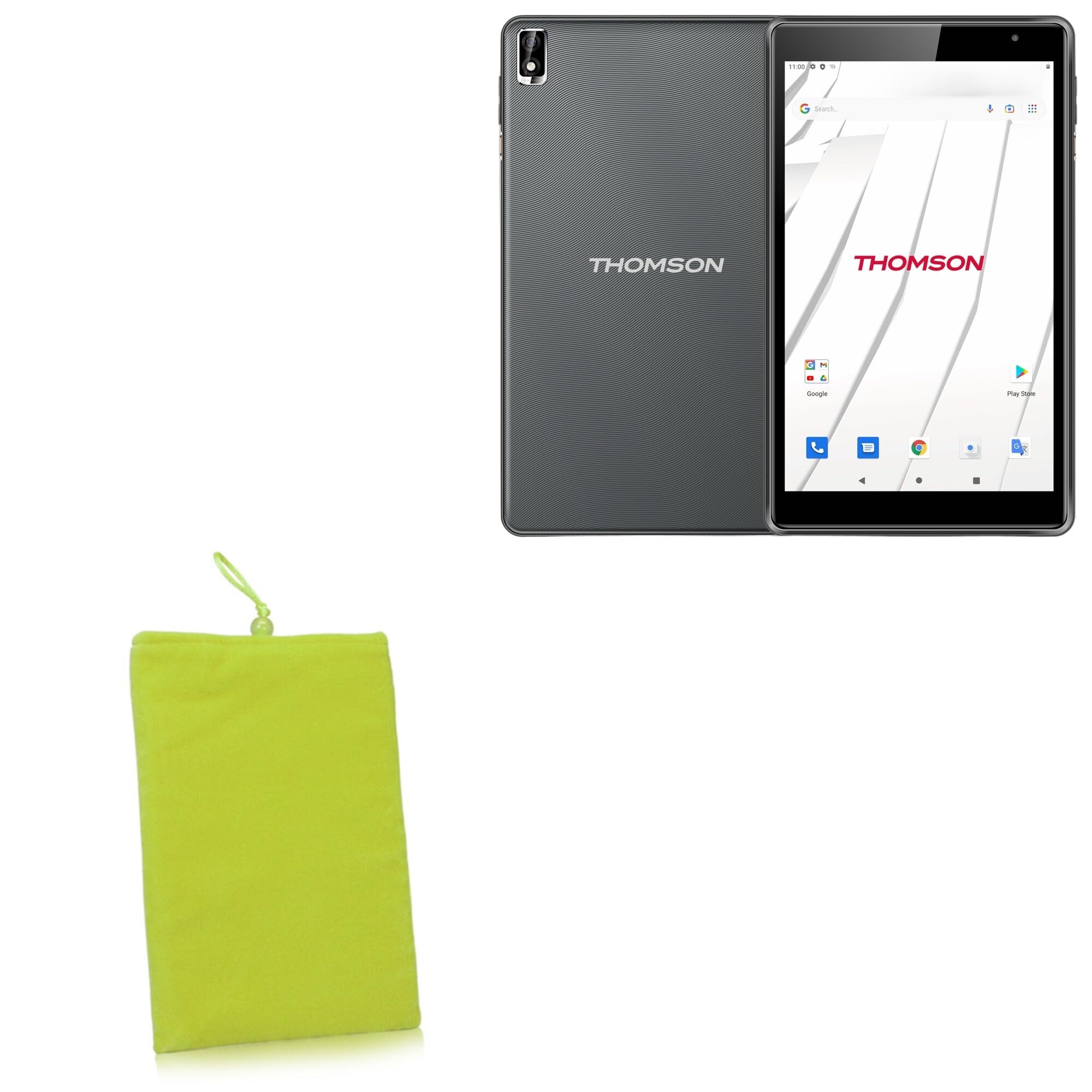BoxWave Case Compatible with Thomson 4G Tablet (8 in) - Velvet Pouch, Soft Velour Fabric Bag Sleeve with Drawstring - Olive Green