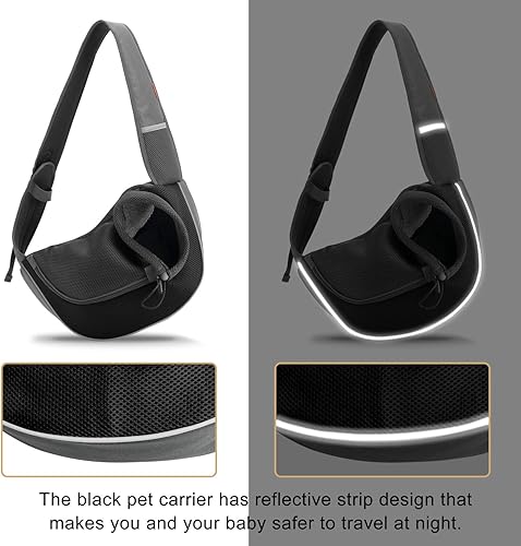 Miniatura 5 de FDJASGY Mochila transportadora para mascotas para perros pequeños, gatos, malla transpirable, mochila para cachorros de viaje manos libres con bolsa