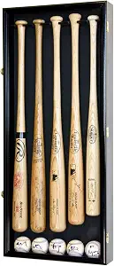Baseball Bat Display Case Cabinet Holder Wall Rack with UV Protection