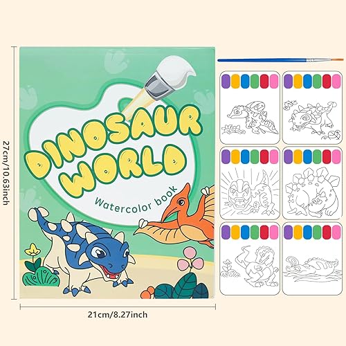 Miniatura 5 de TWWDE AUG Libros de pintura con agua, libro para colorear de acuarela para niños de 4 a 8 años, libro de pintura de acuarela para niños pequeños,