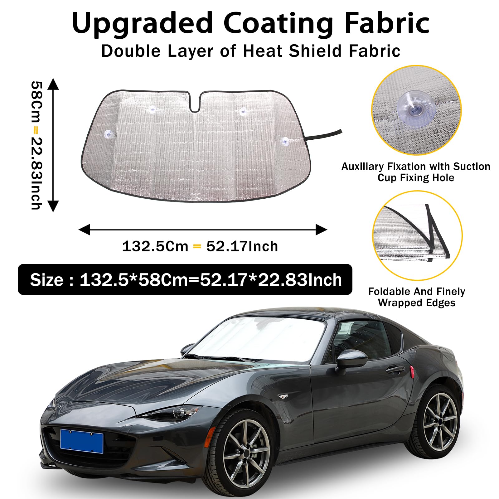 Pare-soleil Pare-brise Pour Mazda MX5 NC 2009-2015 - Protection UV Et Fraîcheur De L'habitacle