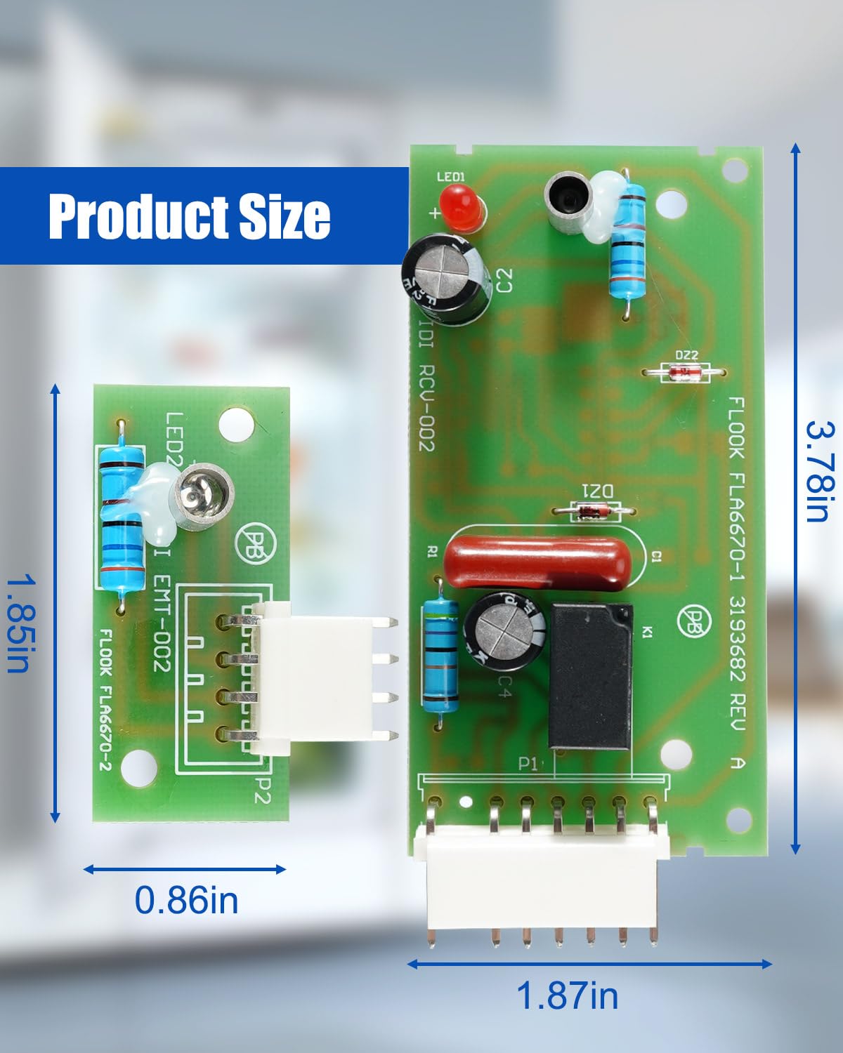 Whirlpool W11629974 Refrigerator Ice Level Control Board Compatible with KitchenAid Maytag, Replace W11553040 W11553041 W10193666 W10757851 PS10064583 AP7205486