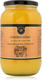 Earthen Story A2 Ghee from Gir Cow 1L | Lab Tested for 250+ Pesticides | Traditional Bilona Method from Curd | Pure Vedic Price In India
