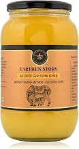 Earthen Story A2 Ghee from Gir Cow 1L | Lab Tested for 250+ Pesticides | Traditional Bilona Method from Curd | Pure Vedic A2 Cow Ghee in Glass Jar