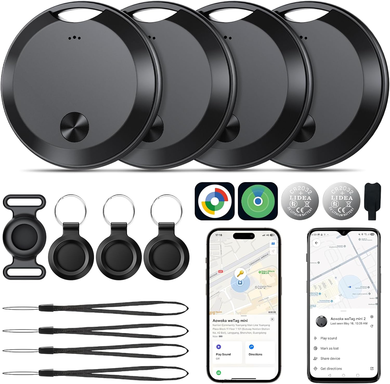 Honest review of Smart Tracker Tags 4 Pack for Android & iOS, Bluetooth Tracker Tags Compatible with Apple Find My (iOS) & Google Find Hub (Android), Item Finder for Keys, Wallet, Luggage, Bags, Replaceable Battery