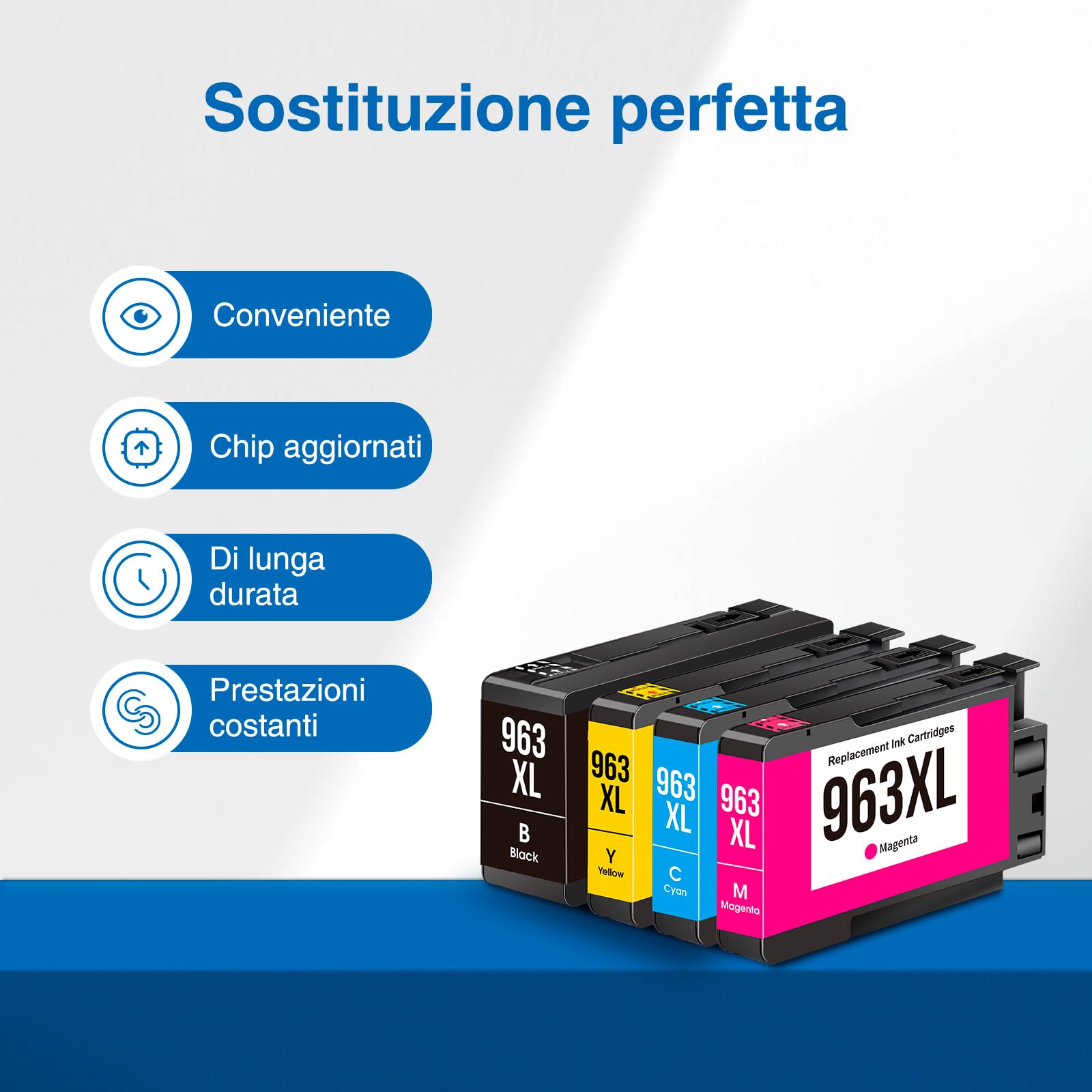 starink 963XL Confezione da 4 Compatibili per Cartucce HP 963 XL Multipack per Officejet Pro 9012e 9010 9010e 9012 9014e 9020 9020e 9022 9022e 9025e 9015e 9016e 9019,Nero, Ciano, Giallo Magenta
