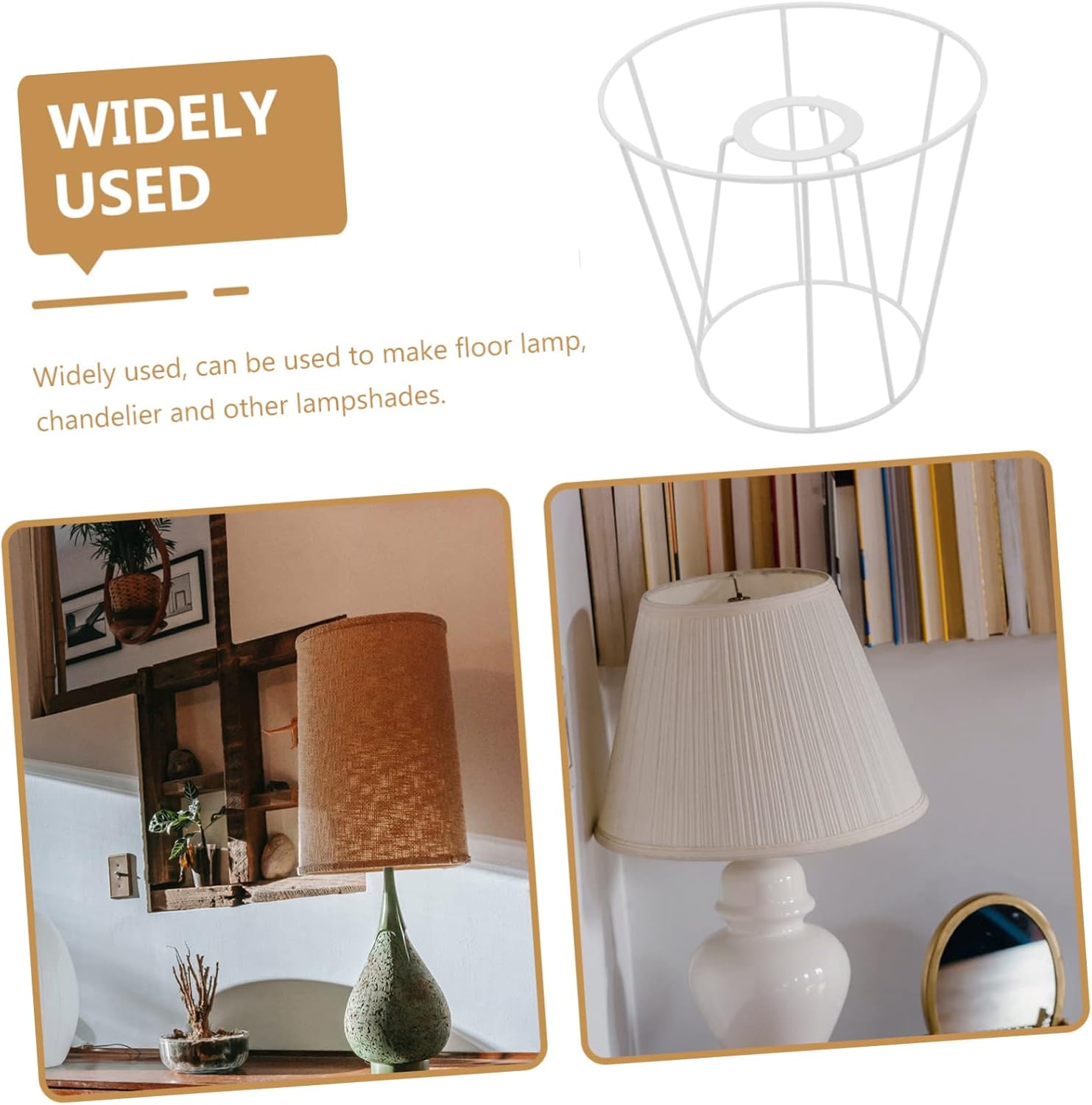 Gadpiparty 2pcs Iron Wire Lampshade Frame Replacement Easy to Install Lamp Shade Fitter for Ceiling Lights Versatile Light Cage Guard for Home Restaurant Shop Decor Compatible Bulbs Stylish