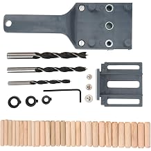 Joyzan Wood Doweling Hole Drill Guide, 6 8 10 mm Dowel Jig Kit Handheld