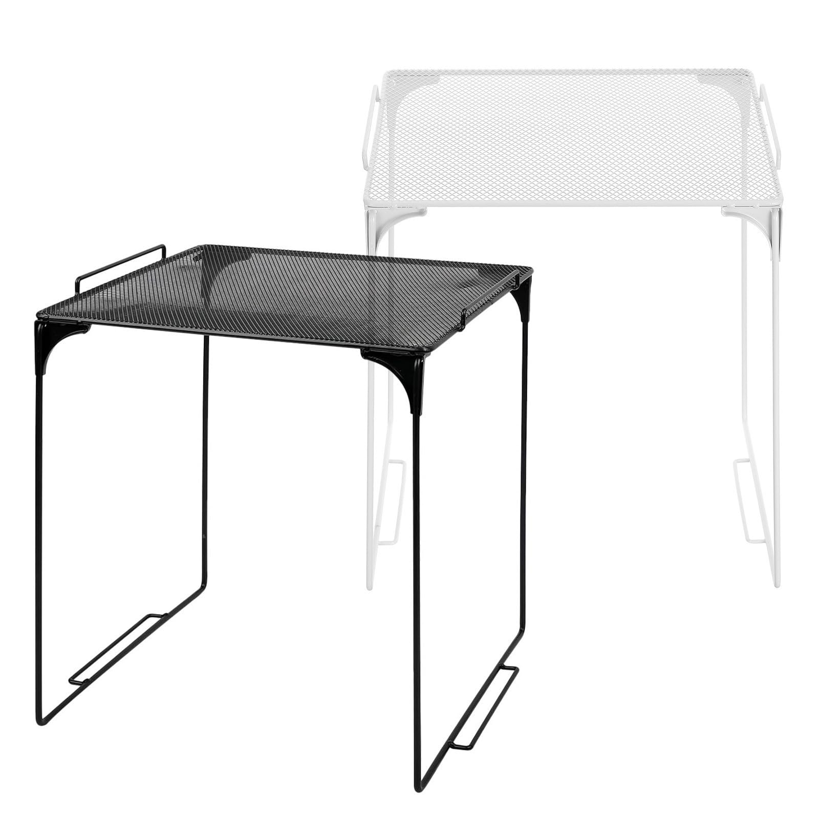 2 Pezzi Scaffale Impilabile in Metallo Robusto Design Minimalista, Struttura Modulare e Adatto per Scuola e Armadi, Organizer Versatile per Casa e Ufficio