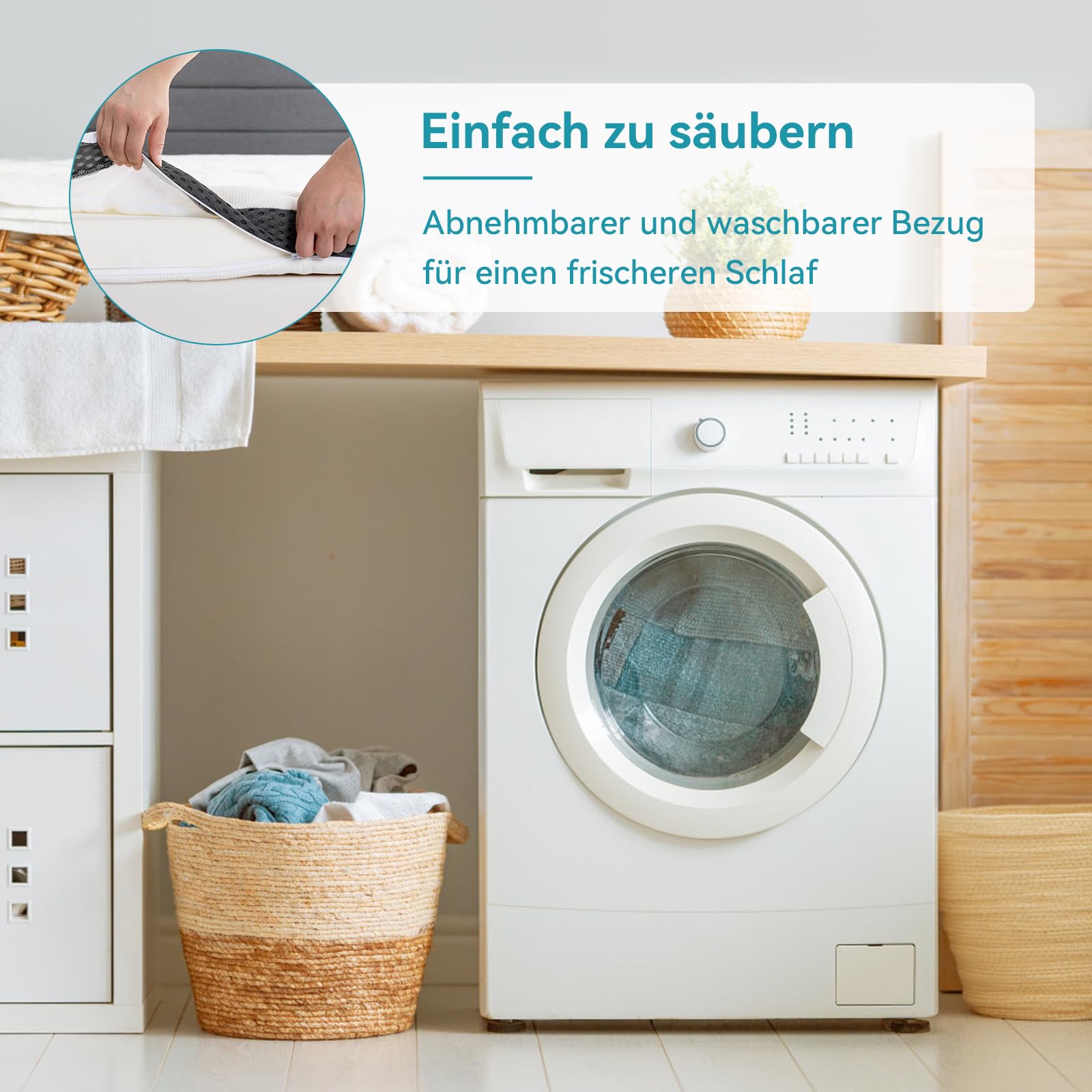 Amazon Basics Comfort Memoryschaum Matratzenauflage, Plüsch, 180 x 200 cm, 7 cm Höhe, weiß