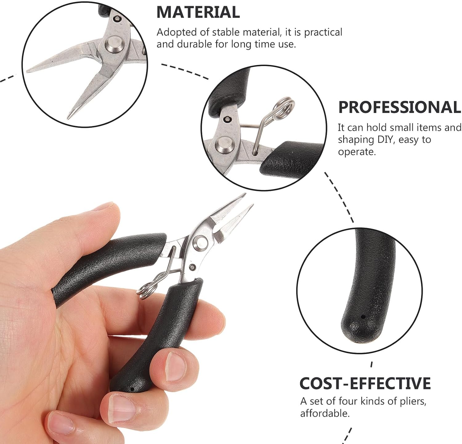 4 Pcs Alloy Jewelry Pliers Set for DIY Crafts and Loop Making