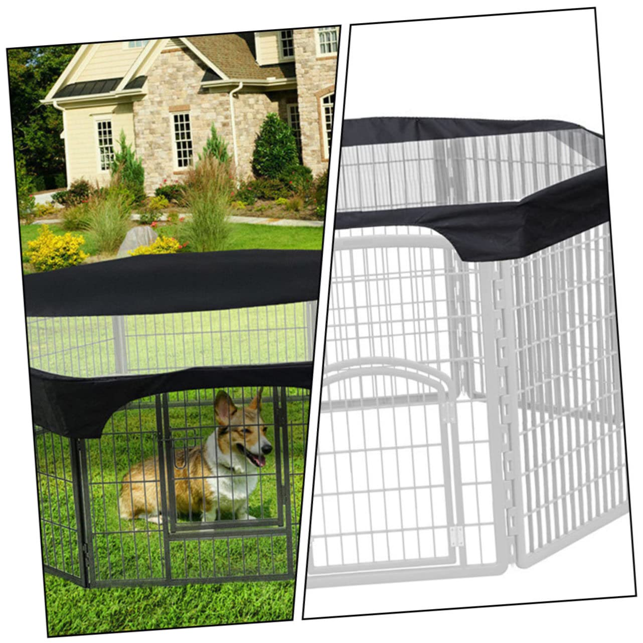 FONDOTIN Cage Protection Cover 8-Sided Pet Fencing Top Sunscreen for Indoor/Outdoor Use Dog Cat Safe