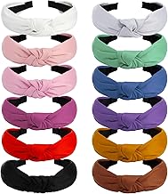 VELSCRUN 12 Pack Satin Headbands for Women Non Slip Wide Knotted Black White Headband Cute Boho Head Bands Silk Headbands Hair Band Hair Accessories Womens Sisters Girls Gifts Fashion Headband