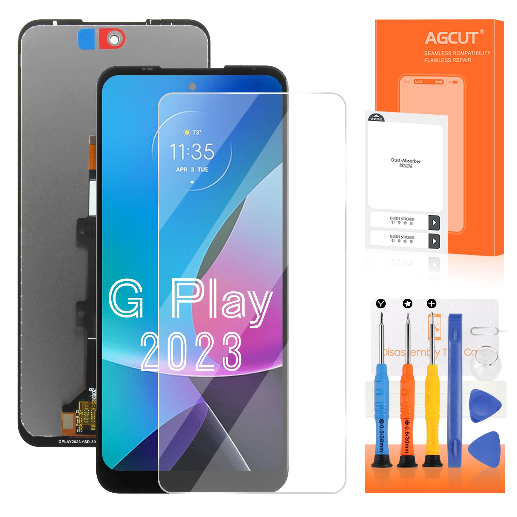 AGCUT for Moto G Play 2023 Screen Replacement for Moto G Play 2023 Display XT2271 LCD Digitizer XT2271-5 LCD Touch Screen Assembly Repair Parts