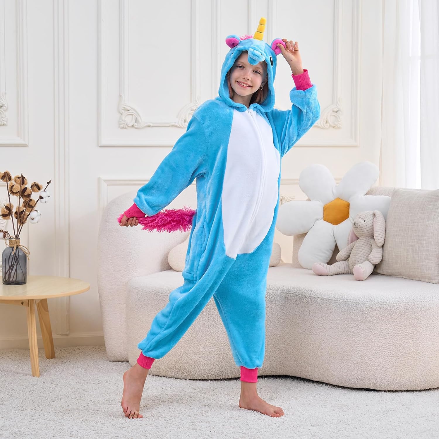 Kids Onesie Pajamas, Flanne Children Animal Halloween Costume, One Piece Cosplay Homewear for Girls Boys - Image 3