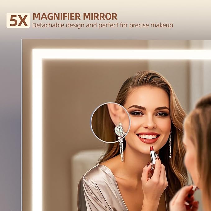 Espejo de Maquillaje LED Memobarco 23x18 Pulgadas 3 Temperaturas miniatura 3
