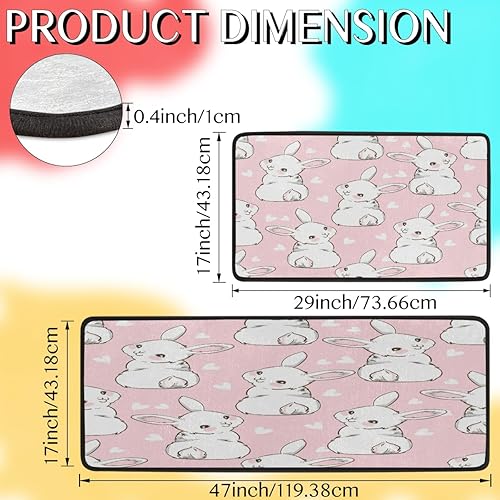 Vista 65 de Tapete de cocina acolchado con patrón de estrellas brillantes, antifatiga, juego de 2 piezas, duradero, resistente a las manchas, parte inferior