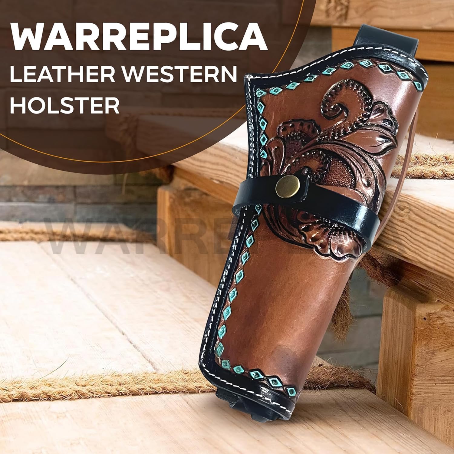 warreplica Leather Western Gun Holster Heritage 22 Holster .38 .44 .45 .357 .358 Cowboy Holsters for Revolvers 4" to 8" Approx Heritage Rough Rider Leather Holster