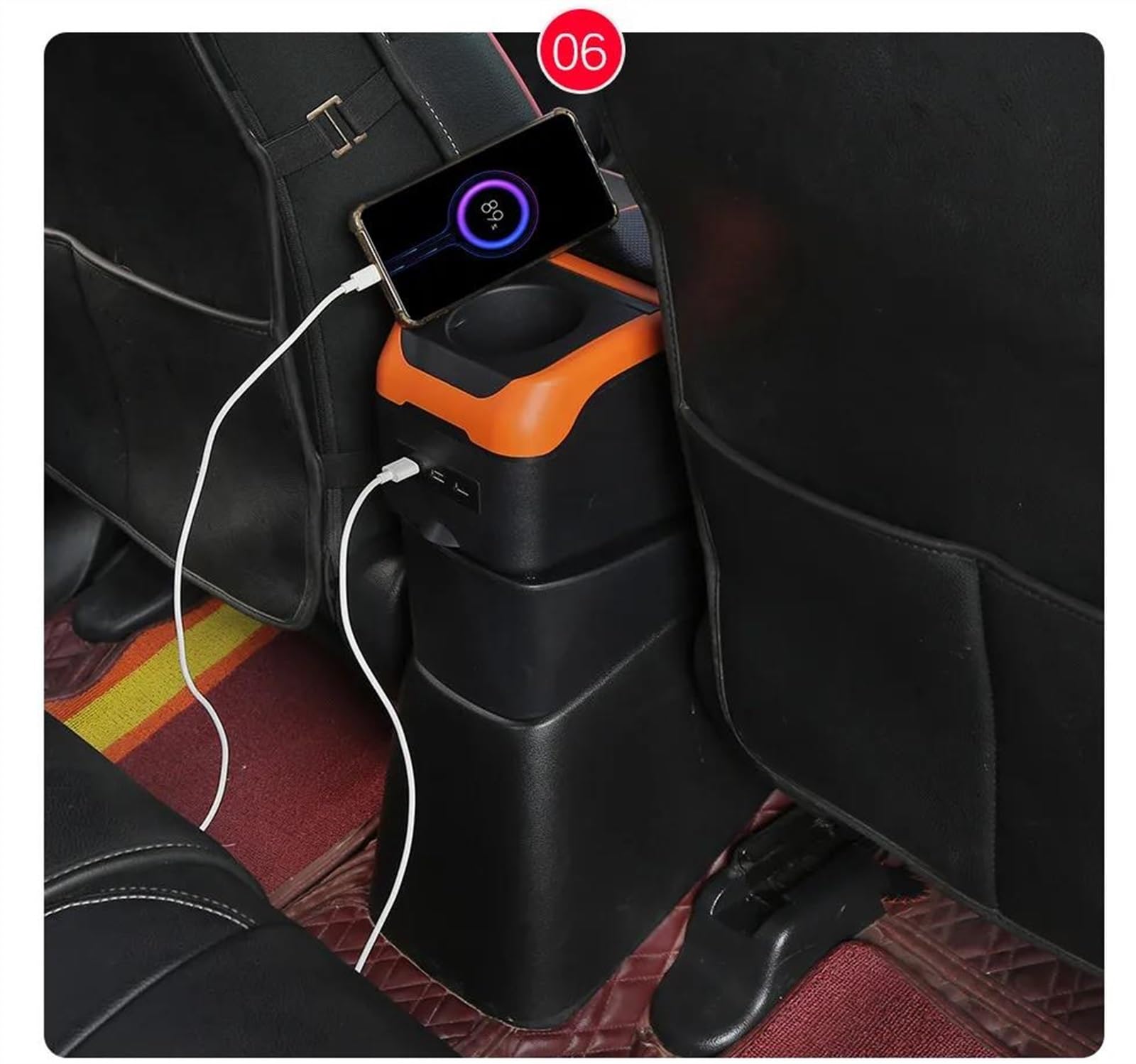 Scatola Bracciolo Con Supporto Multifunzionale Cuscino In PU Accessori Per La Modifica Degli Interni Dell'auto Per Aygo X Consolle centrale(S1 black-blue)