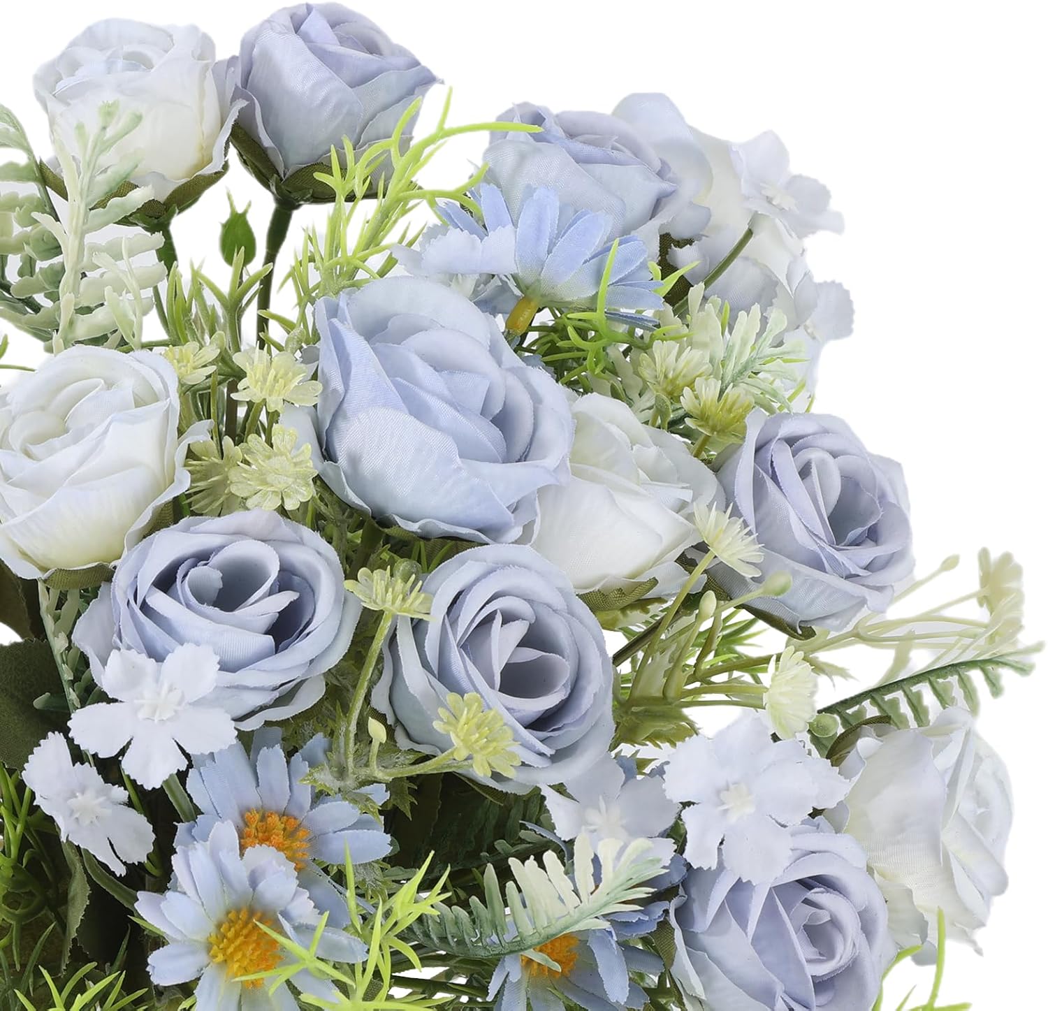 3 Pack Artificial Flowers Bouquet Fake Flowers Plants Blue Faux Flower Arrangements for Wedding Home Centerpieces Decor - Image 3