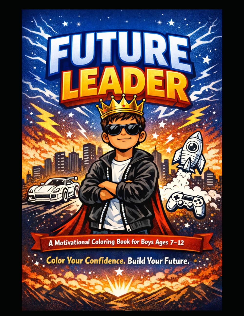 Future Leader: A Motivational Coloring Book for Boys Ages 7–12