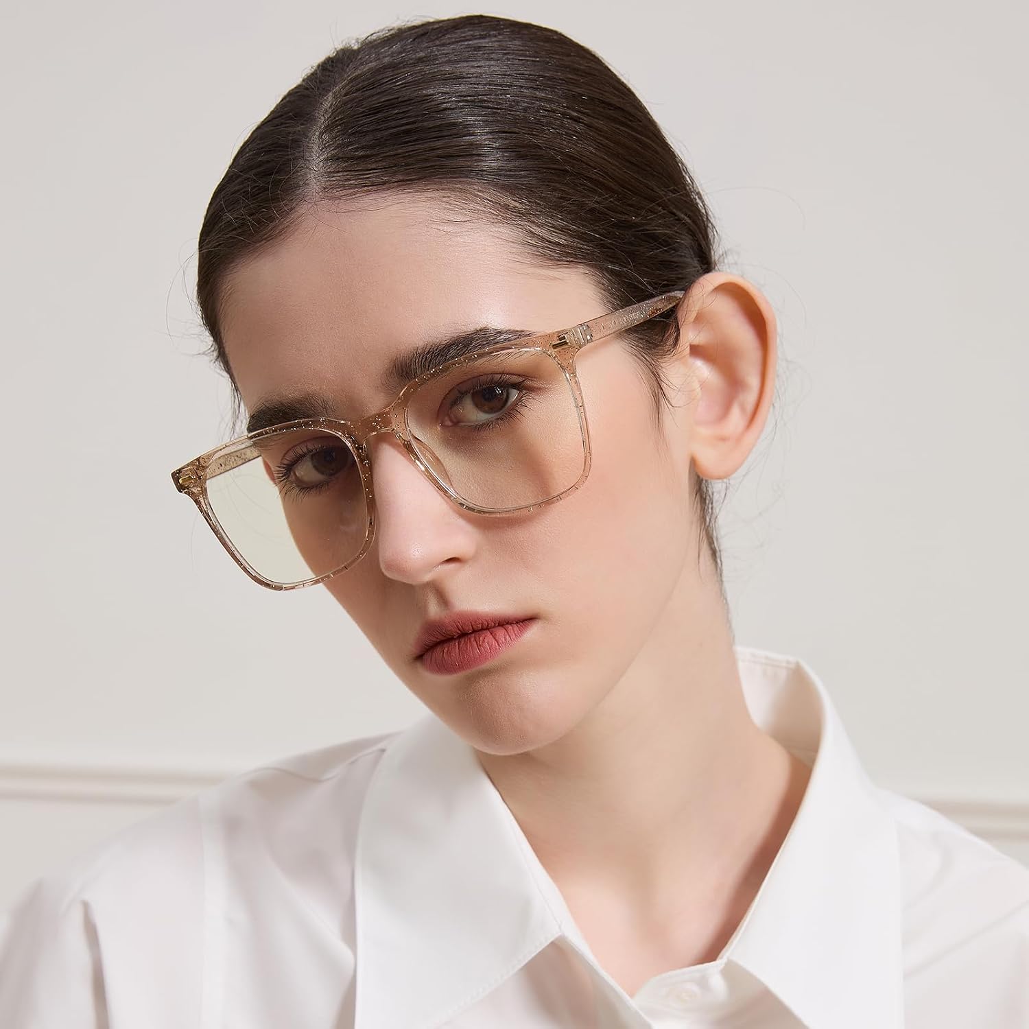 Oversized Square Blue Light Blocking Glasses for Women Men, Anti-Fatigue Computer Monitor Glasses Reduce Eye Strain image 2