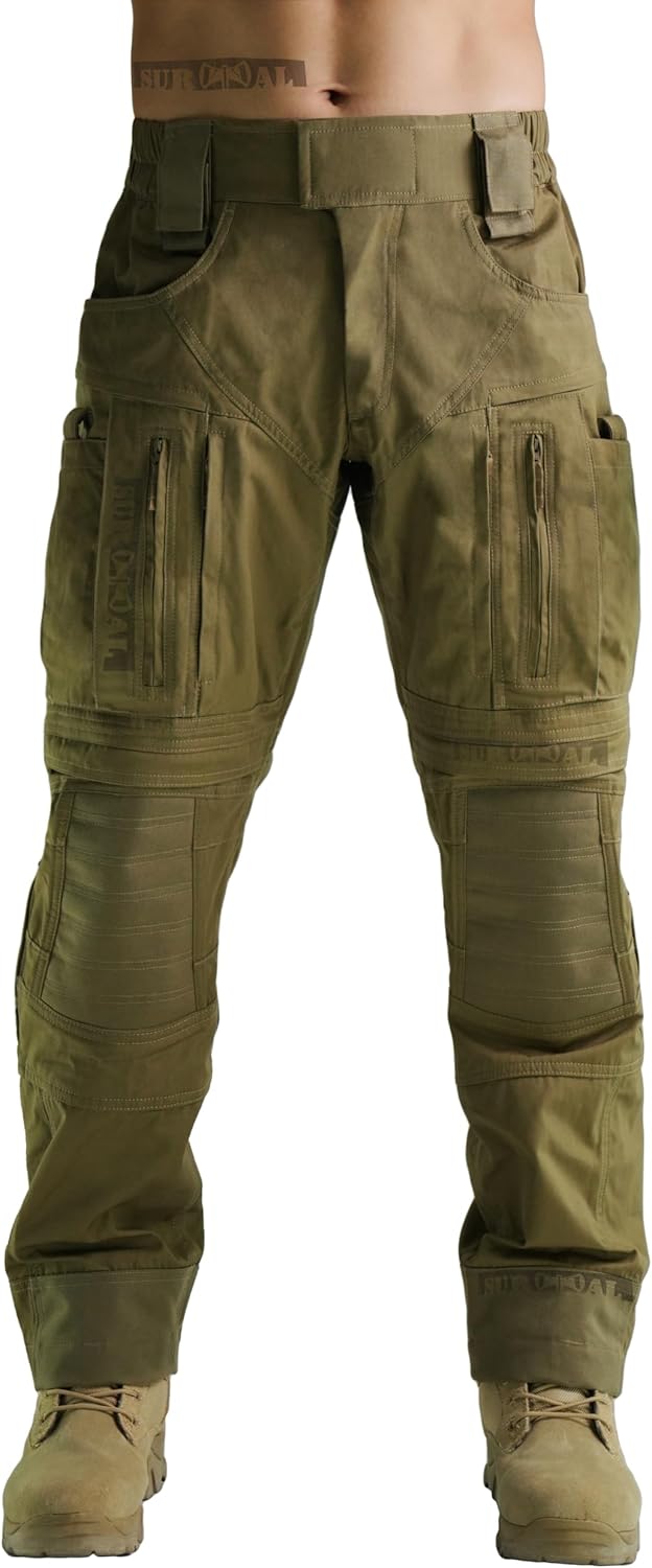 SURVIVAL Tactical Men’s Gen3 Combat Pants Military Camouflage Paintball Trousers with Knee Pads