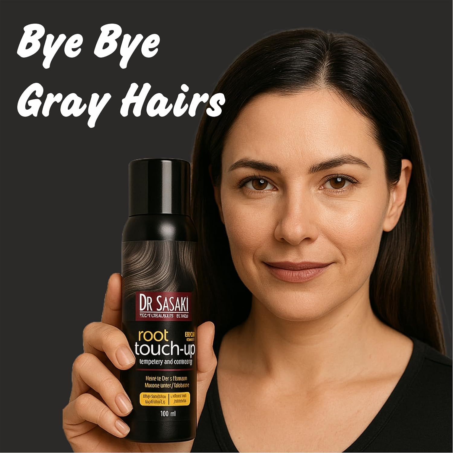 Root Touchup Temporary Root Cover Spray Instant Gray Hair Concealer Natural-Looking Temporary Root Cover for Men & Women 130 ml (Pack of 1) Black