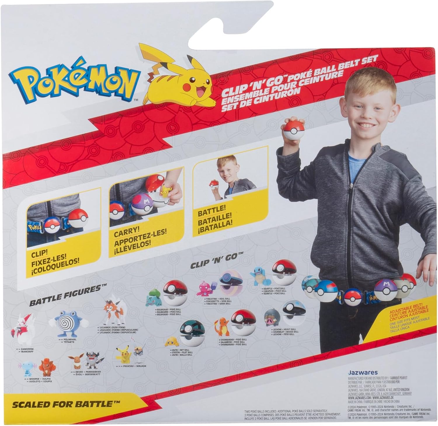 Pokémon Clip´N´Go Belt Set - Quaxly & Bulbasaur - Official Pokemon Playset for Children 4+