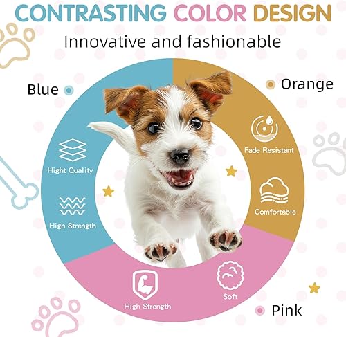 Miniatura 6 de Arnés para perro tricolor, arnés ajustable para perros pequeños, arnés resistente para cachorros, fácil de caminar, arnés para perros pequeños,