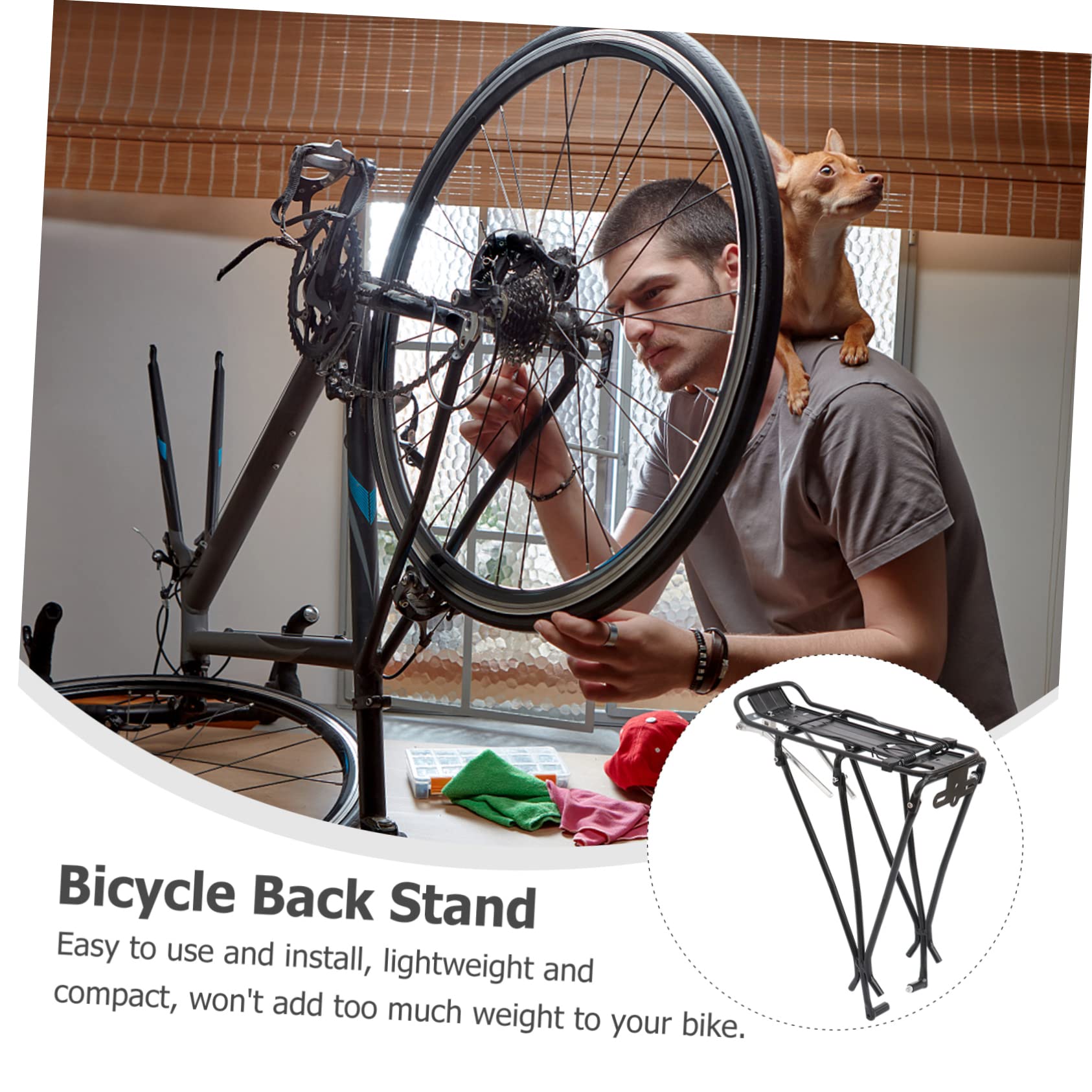 POPETPOP Bike Rear Shelf Cargo Rack Lightweight Mountain Bike Carrier for Easy Installation Outdoor Use Design for Luggage Backpacks Baskets Compatible