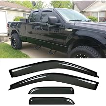 Window Visors Rain Guards for 2007-2010 Ford Explorer Sport Trac 94740 | 4pcs Outside Tape-on Shatterproof Dark Smoke Window Deflector Shades for 07 08 09 10 Explorer Sport Trac car Accessories