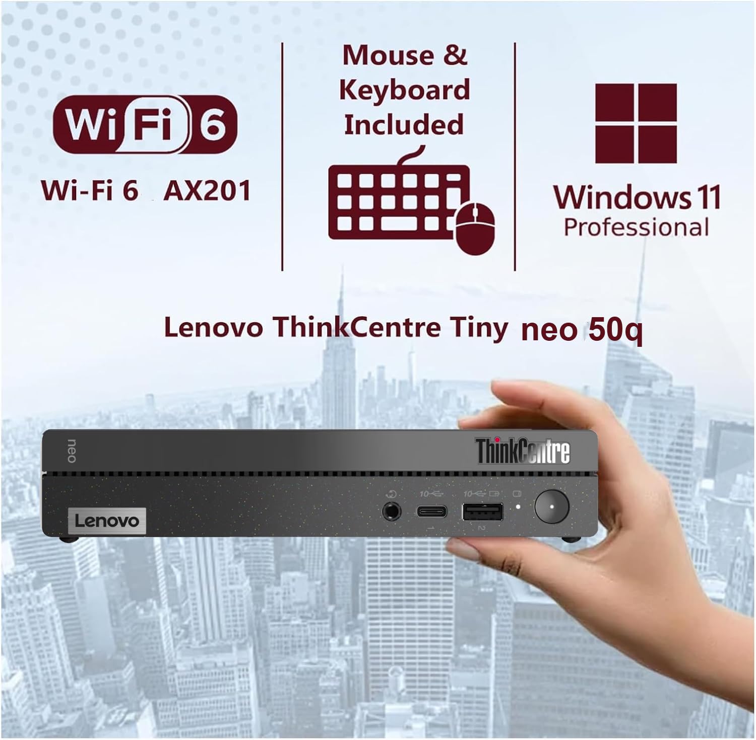 M70q i5-10世代 16G SSD512G+1TB Wi-Fi6 Lenovo ThinkCentre M70q Gen 5 Tiny Business Desktop (Intel 10-Core