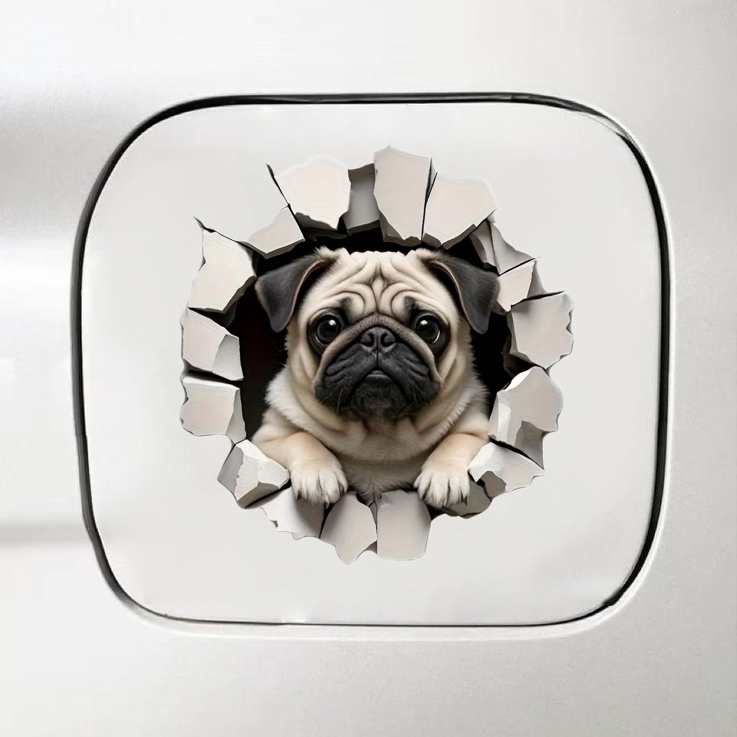 Pug Dog Car Stickers 5.5 Inch – Waterproof Vinyl Car Decals, Glossy Bumper Stickers, Car Scratch Stickers, for Cars, SUVs, Motorcycles, Laptops, Refrigerators, Walls, Doors, Helmets, Suitcases, 2 Pack image 5