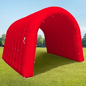 OZIS 10FT Inflatable Tunnel Sports Entrance with Blower - Red, 10x10x9 Ft