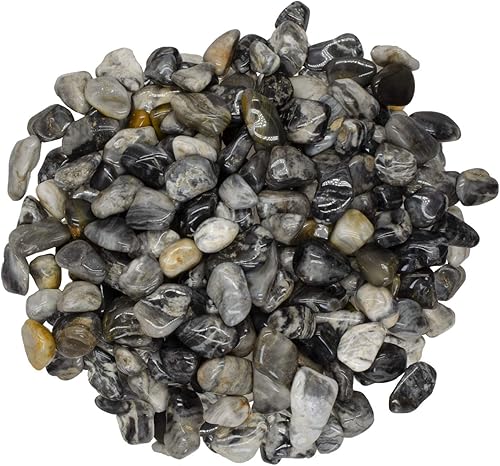 Hypnotic Gems Materiales: 1 libra de piedras pulidas de cerdo negro crema de África - Extra pequeño - 0.5" a 0.75" - Rocas pulidas y piedras