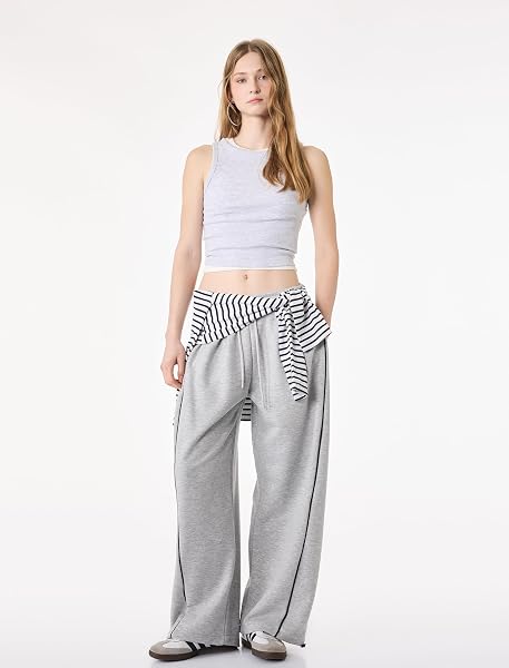 Koton Beli Bağcıklı Biyeli Oversize Jogger Eşofman Altı