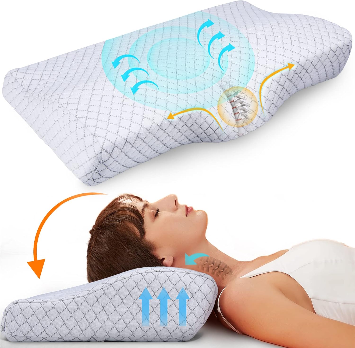Lubardy Almohada Cervical Almohada Ortopedica Almohada Memory Foam