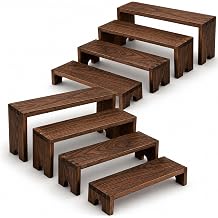 ABenkle Wooden Display Risers, 8-Piece Stackable Stands for Vendor Events
