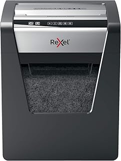 Rexel Momentum M510 CH 2104575CH - Destructora de papel (nivel de seguridad P5, microcorte, capacidad de 10 hojas, depósito de basura de 23 L, con enchufe suizo), color negro