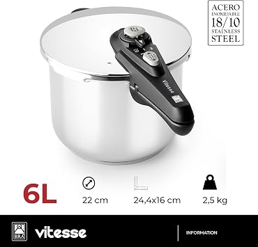 BRA Vitesse | 6 Liter Express Pot, Made of 18/10 stainless steel