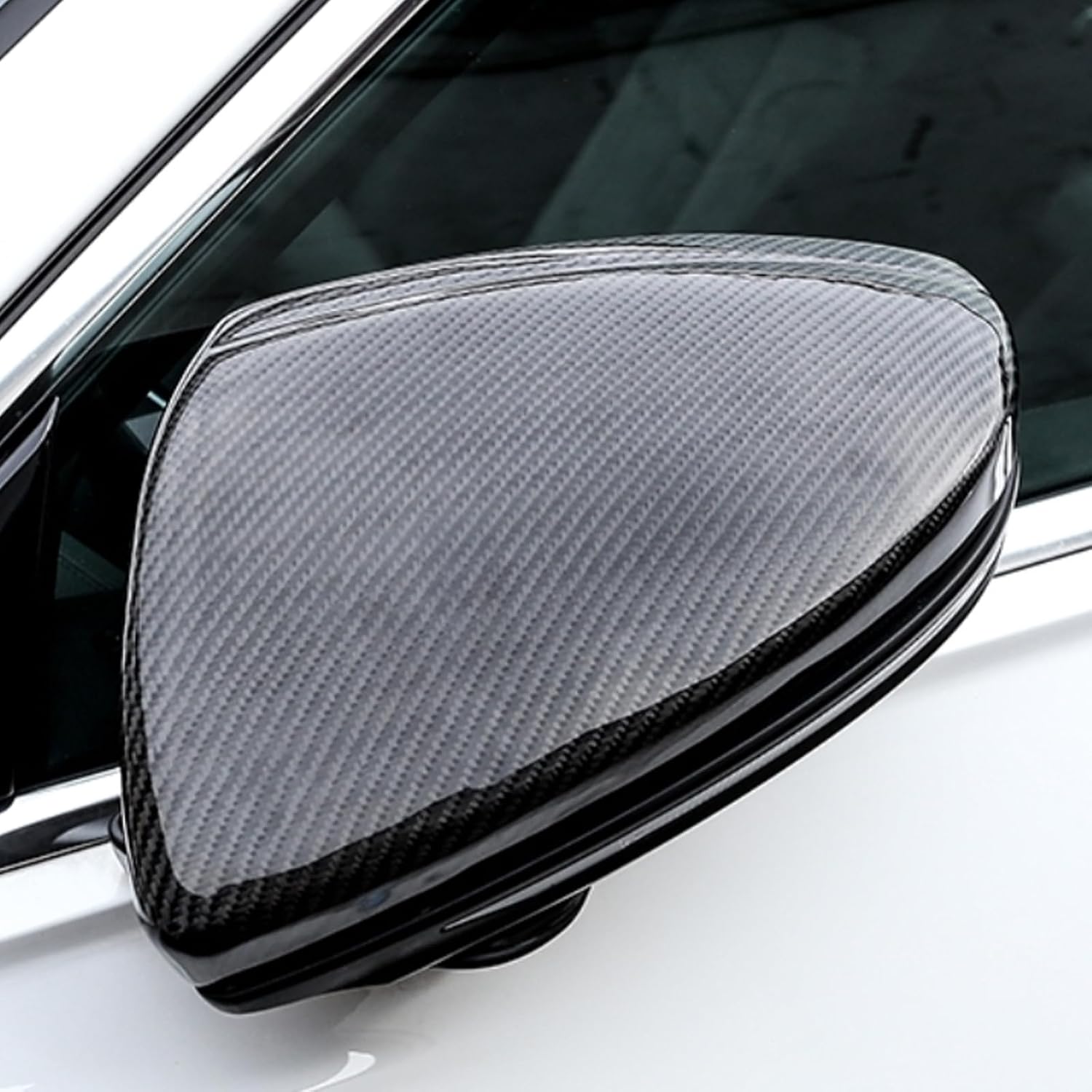 Car Real Carbon Fiber Outside Replacement Rearview Mirror Cover Trim,Fit For Audi A6 (C8)/A7 2019 2020 2021 Mirror Cover Rearview Mirror Protect Covers Door Side Moulding Exterior Decoration Trims