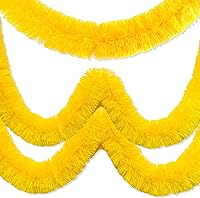 Vista 12 de Guirnalda de flecos de papel de aluminio de Navidad de 25 pies con borlas metálicas para colgar en la pared, telón de fondo para flotadores