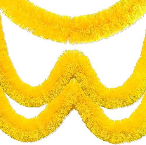 Guirnalda de Flecos de Papel de Aluminio Navideña de 50 Pies, Pancarta de Borlas Metálicas para Colgar en la Pared, Serpentinas de Oropel Telón de