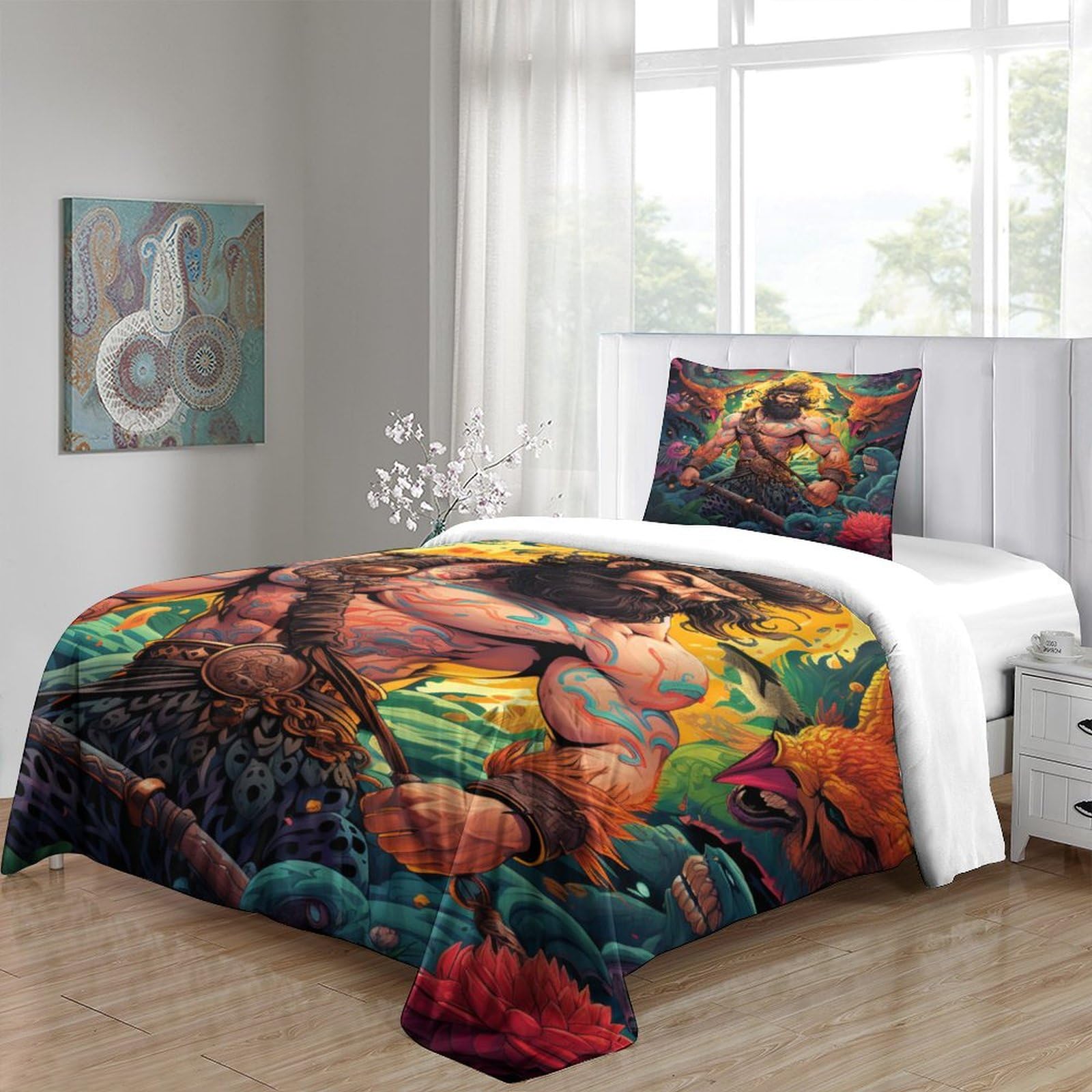 Housse De Couette Dobermann Impression 3D – Microfibre Douce, Fermeture Éclair – Parure Super King 260x220 Cm + Taies
