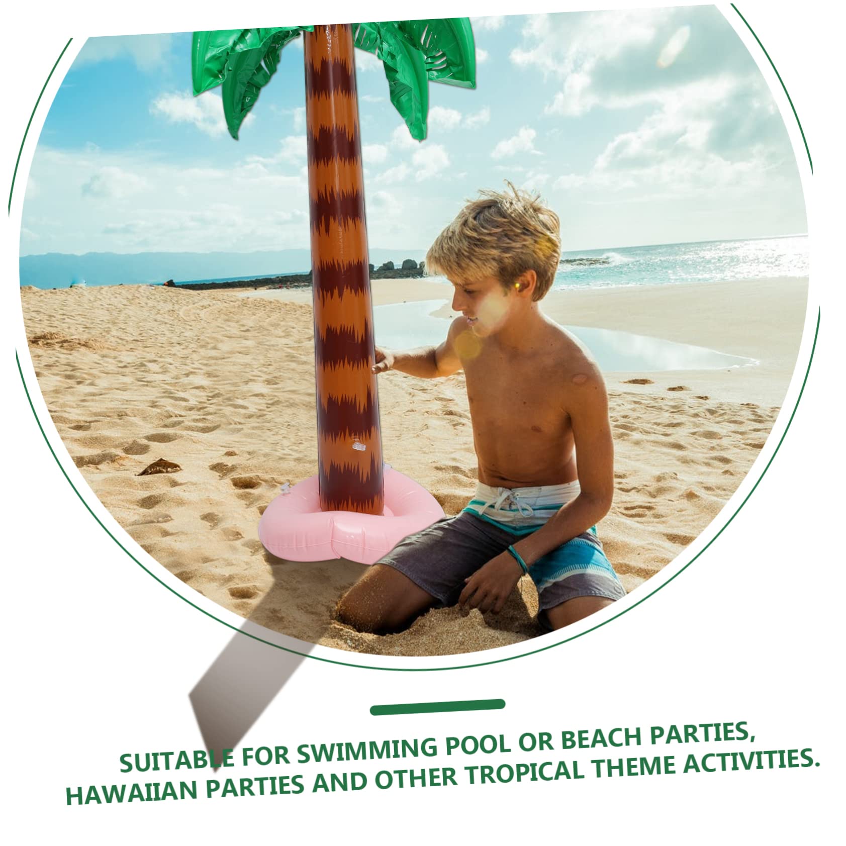 GALPADA Albero Cocco Gonfiabile per Decorazioni Festa Hawaiana Spiaggia Piscina Resistente e Riutilizzabile per Party Tropicali