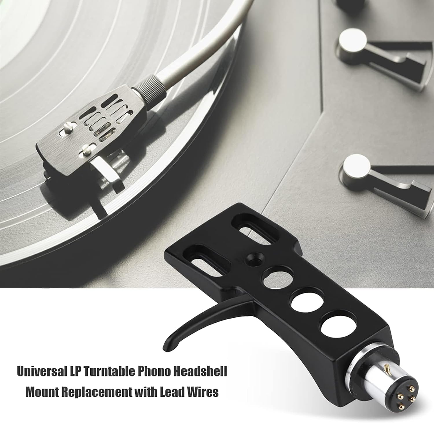 Phono Headshell with Wires, Universal Turntable Phono Headshell Mount Replacement with Wires image 5