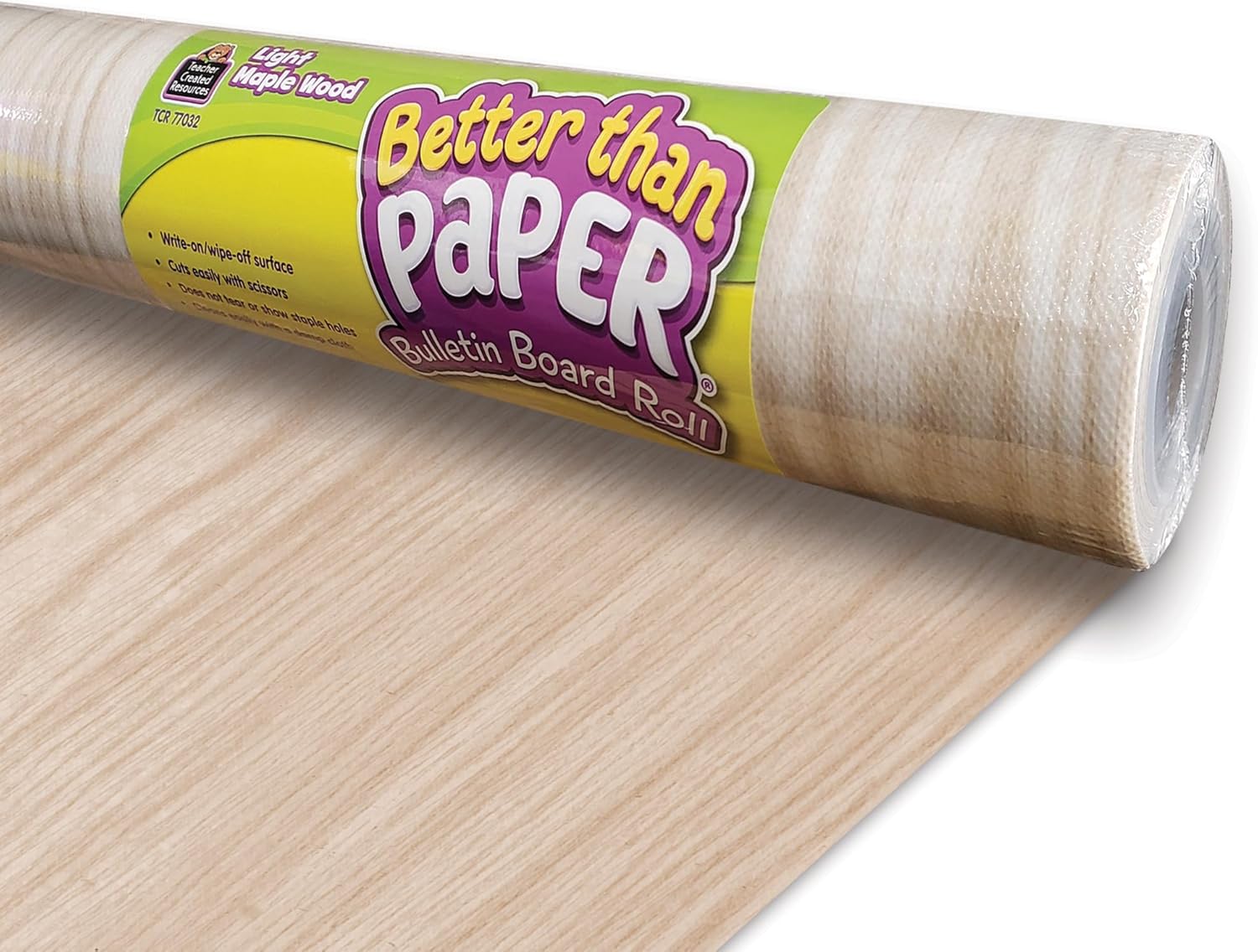 Light Maple Wood Better Than Paper Bulletin Board Roll, 4 feet x 12 feet 4 foot x 12 foot roll Roll