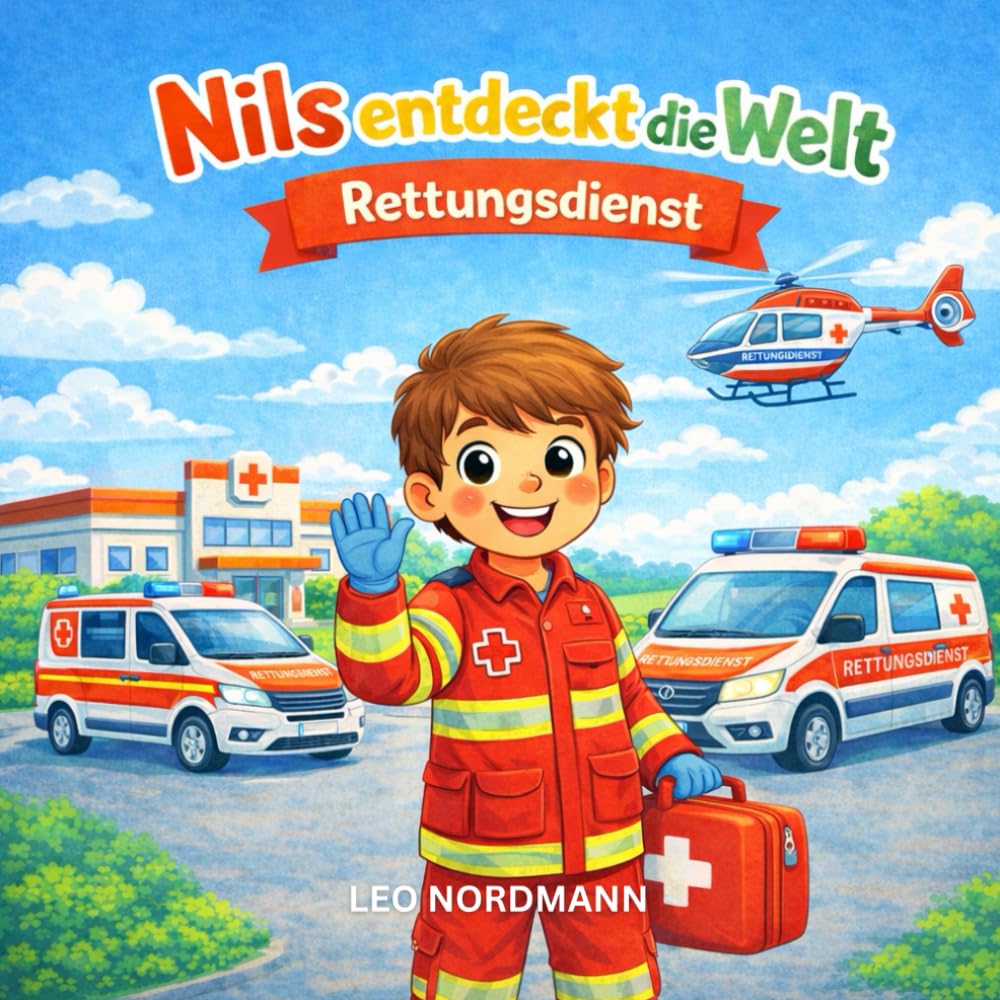 Rettungsdienst Malbuch für Kinder von 3 - 7 Jahren - mit kurzen Vorlesetexten: Nils entdeckt die Welt - Vorlesen & Malen (Nils entdeckt die Welt: Spannende Berufe)
